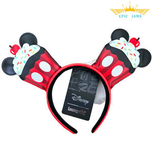 Loungefly Disney Mickey Mouse Sprinkle Cupcake Ears Red Headband New